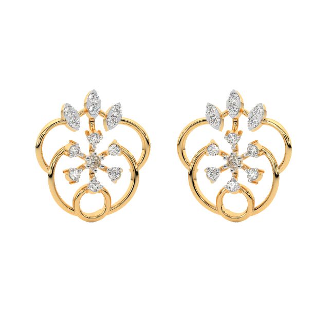 Dellav Round Diamond Stud Earrings